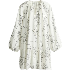 H&M Tie-Detail Dress - White/Floral