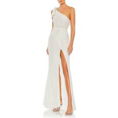 Evening Gowns Dresses Mac Duggal Beaded One-Shoulder Gown - White