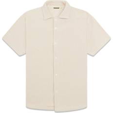 Herre - Hvite Skjorter Woodbird WBBanks Plisse Shirt Kortærmede skjorter Offwhite