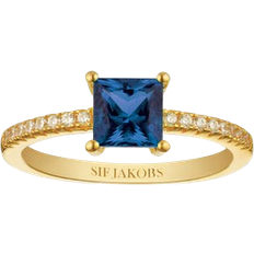 Sif Jakobs Ellera Quadrato Ring - Gold/Transparent/Blue