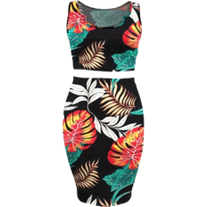 S - Women Jumpsuits & Overalls Shein SHEIN Slayr Women's Tropical Print Slim Fit Two Piece Set