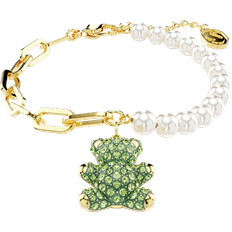 Swarovski Women Bracelets Swarovski Teddy Bracelet - Gold/Pearls/Green