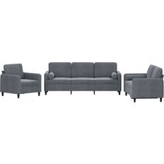 Metals Furniture vidaXL 3201955 Dark Gray 78" 3pcs 6 Seater