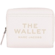 White Wallets & Key Holders Marc Jacobs The Leather Mini Compact Wallet - Cotton