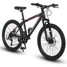 S24102 24 Inch Steel Frame 21 Speed Mountain Bicycle with Daul Disc Front Suspension Kids Bike