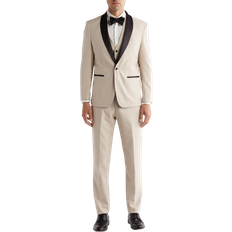 Men Suits Braveman Men's Slim Fit Premium 3 Pieces Tuxedo Set - Light Beige