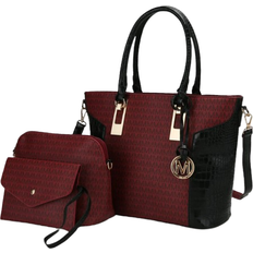 MKF Collection Shonda Tote Bag With Pouch & Wristlet - Burgundy