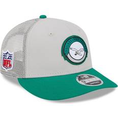 New Era NFL Caps New Era Men's Cream/Kelly Green Philadelphia Eagles 2023 Sideline Historic Low Profile 9FIFTY Snapback Hat