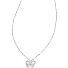 Kendra Scott Mae Butterfly Short Pendant Necklace - Silver/Mother Of Pearl