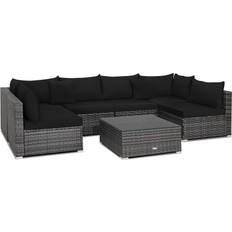 Synthetic Rattan Patio Furniture Costway Sectional