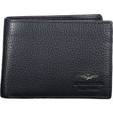 Aeronautica Militare Sleek Blue Leather Wallet with Ample Space Blue