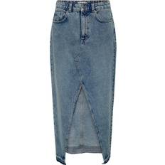 Damen - Lange Röcke Only Maxi Denim Skirt - Blue/Medium Blue Denim