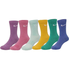 Nike Little Kid's Dri-Fit Crew Socks 6-pack - Teal/Yellow/Blue/Purple/Green/Pink