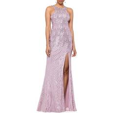 Evening Gowns Dresses Betsy & Adam Women’s Sequin Slit Gown – Rose