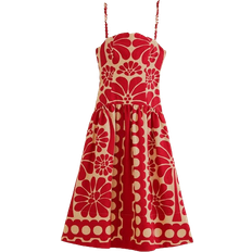 Farm Rio Palermo Sleeveless Midi Dress - Red