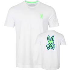 Psycho Bunny T-shirts Psycho Bunny Mens Sloan Back Graphic Tee B6U214B2TS WHITE