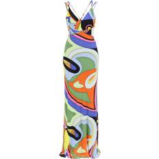 Moschino Kleider Moschino Multicolor Printed Jersey Maxi Dress