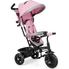 Costway Balance Bicycles Costway 4-in-1 Baby Trike Kids Tricycle with Removable Canopy and Adjustable Push Handle-Pink