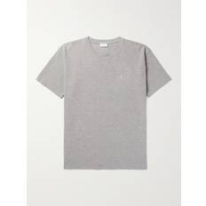 Stenströms Oberteile Stenströms SAINT LAURENT Logo-Embroidered Cotton-Blend Piqué T-Shirt Men Gray