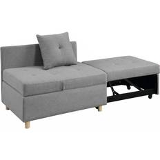 Ebern Designs Askersund Gray Linen Sofa 27.1" 2 Seater