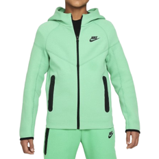 Nike tech fleece full zip hoodie junior Nike Older Kid's Sportswear Tech Fleece Full Zip Hoodie - Spring Green/Black/Black