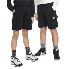 Pants Nike Big Kid's Sportswear Club Fleece Cargo Shorts - Black/Black/White