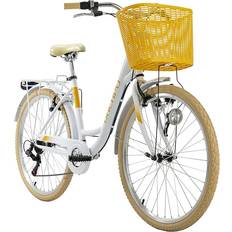 Damen Fahrräder KS Cycling Cantaloupe with Basket Dacapo - White Damenfahrrad