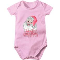 ZCFZJW Merry Christmas Rompers - Pink