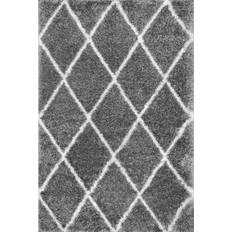 Rectangular Carpets & Rugs Nuloom Diamond Shag Gray 48x72"