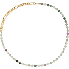Agate Jewelry Eye Candy LA Paisley 2 Tone Necklace - Glod/Multicolour