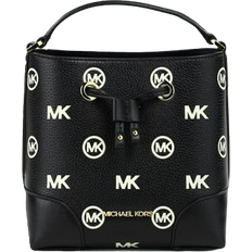 Michael Kors Bucket Bags Michael Kors Women's Mercer Small Embossed Drawstring Bucket Messenger Bag - Black