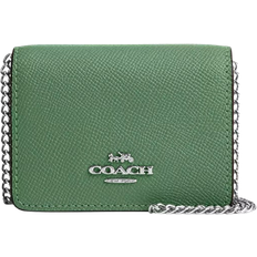 Coach Mini Wallet On A Chain - Silver/Soft Green