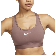 Nike Dame Undertøy Nike Women's Swoosh Medium Support Padded Sports Bra - Smokey Mauve/White