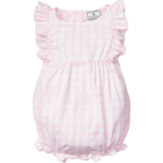 Pink Children's Clothing Petite Plume Baby's Twill Ruffled Romper - Pink Gingham