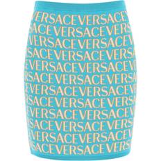 Versace Skirts Versace Monogram Knit Mini Skirt - Turquoise/Blue