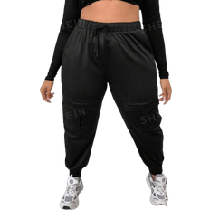 Shein EZwear Plus Size High Waist Pocketed Cargo Pants