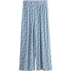H&M Pull-On Trousers In 7/8 Length - Blue/Patterned