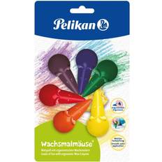 Wollgarn Hobbymaterial Pelikan Mouse Shaped Wax Crayons 6-pack