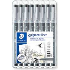 Fineliner Staedtler 308 SB8 Pigment Liner Pens Black Set of 8