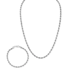Jewelry Sets Esquire Round Box Chain Bracelet & Necklace Set - Silver