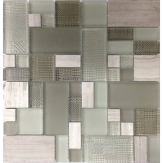 Tile Club Glass/Marble Brick Joint Mosaic Wall & Floor