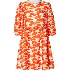 Nylon Kjoler Selected Printed Mini Dress - Orangeade