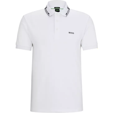 Hugo Boss Men Polo Shirts Hugo Boss Paule Ncsa Interlock Slim-Fit Polo Shirt - White