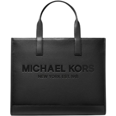 Men Totes & Shopping Bags Michael Kors Cooper Logo Embossed Pebbled Leather Tote Bag - Black