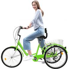 Tricycle Bikes Adult Tricycle with Large Shopping Basket 2021 - Green Women's Bike