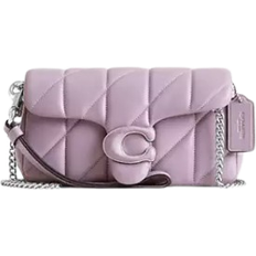 Purple Bags Coach Tabby Shoulder Bag with Hand Strap and Cushion Quilting - Silver/Soft Purple
