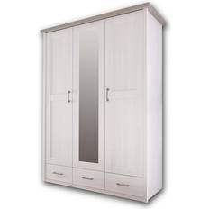 Möbel reduziert Stella Trading Country House Style Pine White / Truffle Kleiderschrank 148x201cm