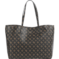 Braun - Leder Handtaschen Guess Vikky Shopping Bag - Dark Brown