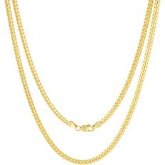Nuragold Solid Miami Cuban Link Chain Necklace 3.5mm - Gold