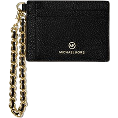 Michael Kors Small Pebbled Leather Chain Card Case - Black